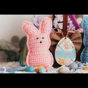 Pink crochet bunny peep